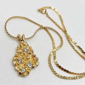 Vintage Modernist Rhinestone Pendant Necklace